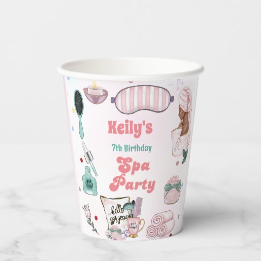 Spa Verjaardag Pamper Party Verjaardag Papieren Bekers (Achterkant)