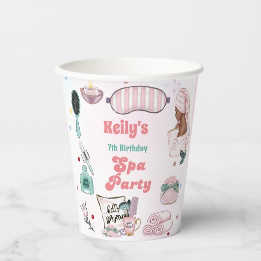 Spa Verjaardag Pamper Party Verjaardag Papieren Bekers (Voorkant)