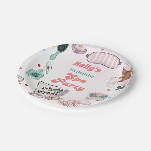 Spa Verjaardag Pamper Party Verjaardag Papieren Bordje (Gekanteld)