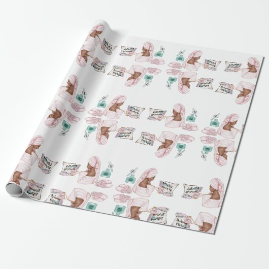 Spa Verjaardag Sleepover Pamper Verjaardagsfeest Cadeaupapier (Uitgerold)