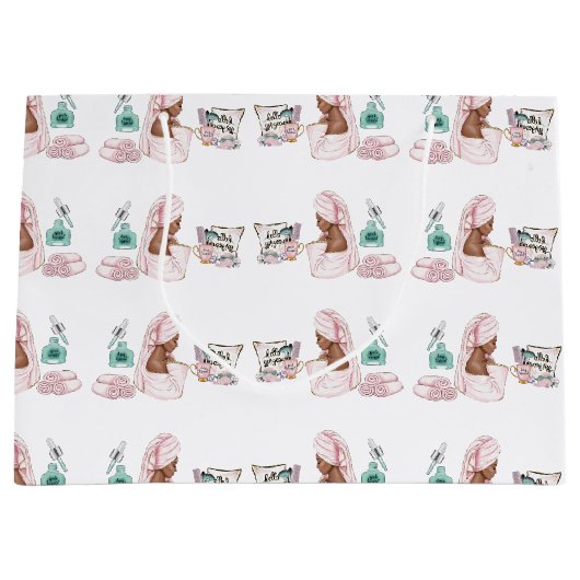 Spa Verjaardag Sleepover Pamper Verjaardagsfeest Groot Cadeauzakje (Voorkant)