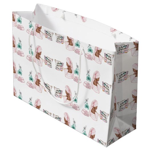 Spa Verjaardag Sleepover Pamper Verjaardagsfeest Groot Cadeauzakje (Achterkant Gekanteld)