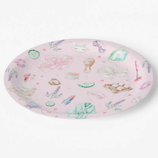 Spa Verjaardagsfeest Papier Bord (Gekanteld)