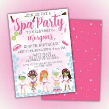 Spa verjaardagsfeest uitnodiging