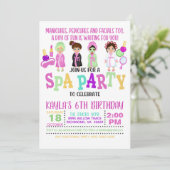Spa verjaardagsfeest uitnodiging - Meisjes - WH (Staand voorkant)