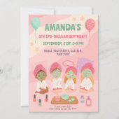Spa Verjaardagsfeest voor meisjes Roze Pampe Kaart (Voorkant)