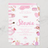 Spa verjaardagsfeestje bewerkbare uitnodiging (Voorkant / Achterkant)