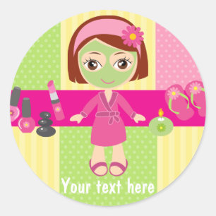 Spa verjaardagsfeestje cadeautje voor gast ronde sticker