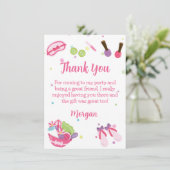 Spa Verjaardagsfeestje Dank u kaart (Staand voorkant)