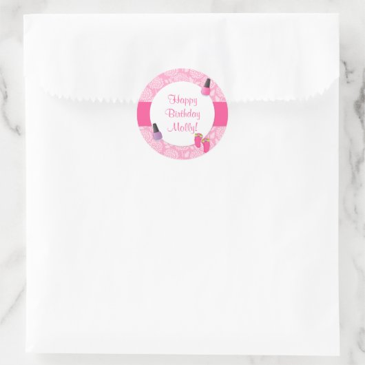 Spa Verjaardagsfeestje Favor Sticker (Tas)