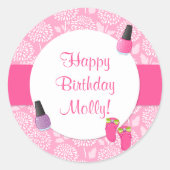 Spa Verjaardagsfeestje Favor Sticker (Voorkant)