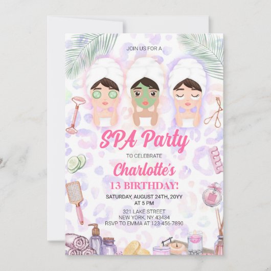 Spa Verjaardagsfeestje Kaart (Voorkant)