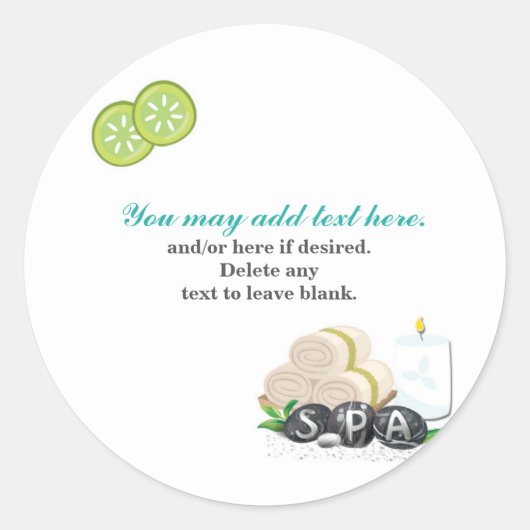 SPA-verjaardagsfeestje schoonheids favor sticker (Voorkant)
