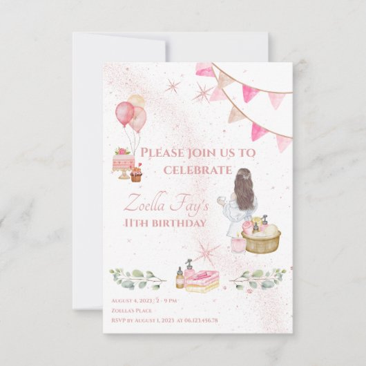 Spa verjaardagsuitnodiging (Voorkant)