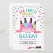 Spa verjaardagsuitnodiging Manicures Salon Pink Kaart (Voorkant / Achterkant)