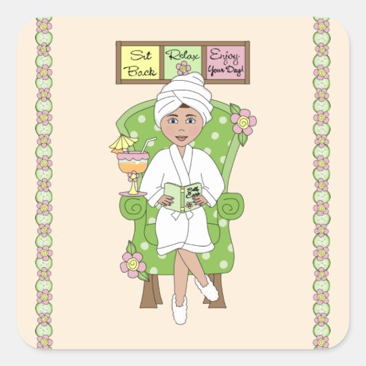 spa vierkante sticker (Voorkant)