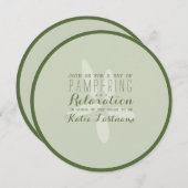 Spa Vrijgezellenfeest Cucumber Slice Uitnodiging (Voorkant / Achterkant)