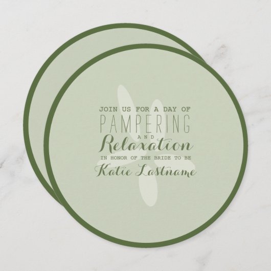 Spa Vrijgezellenfeest Cucumber Slice Uitnodiging (Voorkant / Achterkant)