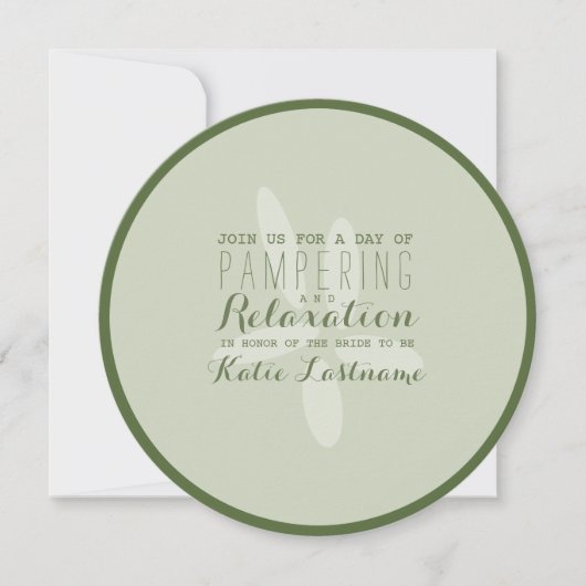 Spa Vrijgezellenfeest Cucumber Slice Uitnodiging (Voorkant)