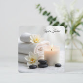 Spa Vrijgezellenfeest met Magnolia bloemen Kaart (Staand voorkant)