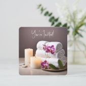 Spa Vrijgezellenfeest met orchideeën Kaart (Staand voorkant)