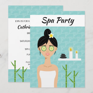 Spa Vrouw Illustratie Spa Dag Bruidsdouche Kaart