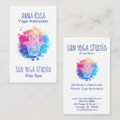 ** Spa Waterverf Hamsa Hand Yoga Visitekaartje (Voorkant / Achterkant)