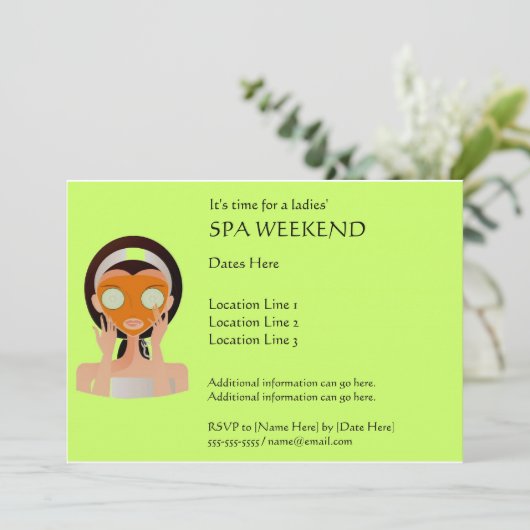 Spa Weekend-uitnodigingen Kaart (Staand voorkant)