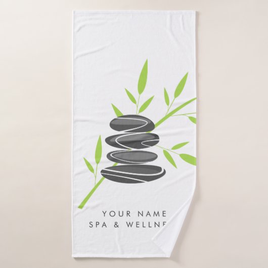 Spa & wellness badhanddoek met bamboeprint (Badhanddoek)