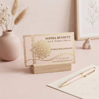 Spa Wellness Directeur | Nepgoud Luxe Lichtroze Visitekaartje