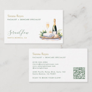 Spa Wellness Salon Yoga Massage Elegant Groen Goud Visitekaartje