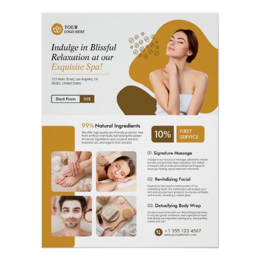 Spa, Wellnesscentrum, Beauty Care Glossy Poster (Voorkant)