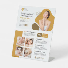 Spa, wellnesscentrum, schoonheidsverzorging reclamebord met voetstuk