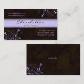 Spa - Zalvleesbloem Elegant Paars Visitekaartje (Voorkant / Achterkant)