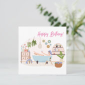 Spa Zelfzorg Gelukkige Verjaardag Vrouw Gift Kaart (Staand voorkant)
