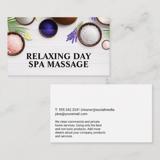 Spa Zouten en Palmen Visitekaartje (Voorkant / Achterkant)