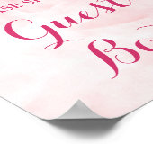 Spaanbord roze Waterverf bloemen Poster (Hoek)