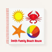 Spaankrab Starfish Beachball Sun Notitieboek (Voorkant)