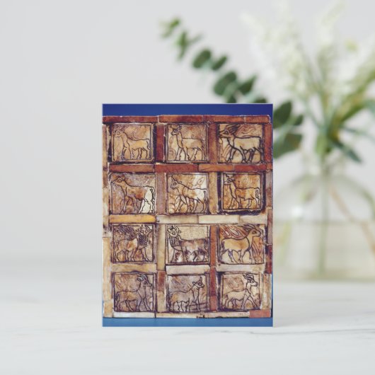 Spaanplaat, velddieren en bos briefkaart (Staand voorkant)