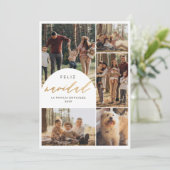 Spaans 5 Foto Collage Arch Feliz Navidad Foto Feestdagenkaart (Staand voorkant)