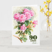 Spaans 90e  Roos van geboorte Tuinnaam Kaart (Gele Bloem)