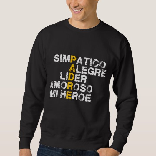 Spaans acroniem cadeau voor vaderdag trui (Voorkant)