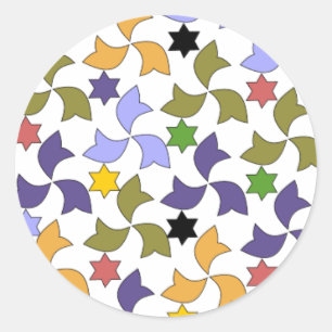 Spaans alhambrastijl Tile Mosaic Pattern Ronde Sticker