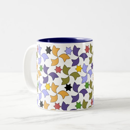Spaans alhambrastijl Tile Mosaic Pattern Tweekleurige Koffiemok (Voorkant links)