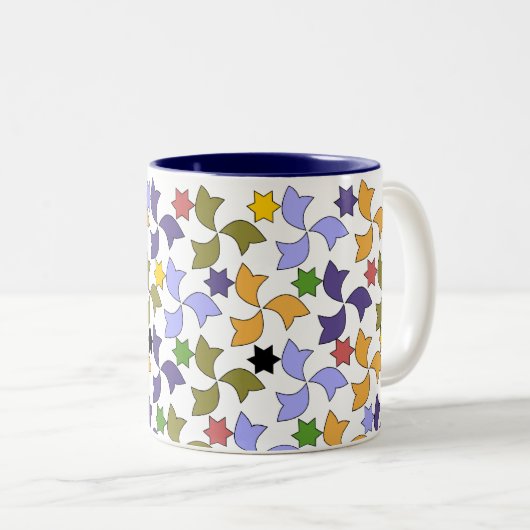 Spaans alhambrastijl Tile Mosaic Pattern Tweekleurige Koffiemok (Voorkant rechts)