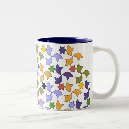 Spaans alhambrastijl Tile Mosaic Pattern Tweekleurige Koffiemok (Rechts)