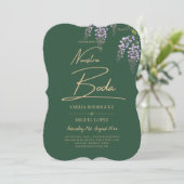 Spaans All-in-1 WISTERIA Gold Text Green BODA Invi Kaart (Staand voorkant)