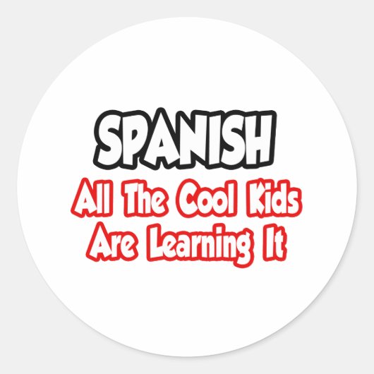 Spaans...alle coole Kinder Ronde Sticker (Voorkant)