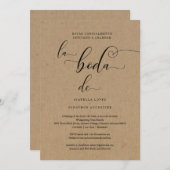 Spaans Alle in één bruiloft Noite RSVP & Registry Kaart (Voorkant / Achterkant)