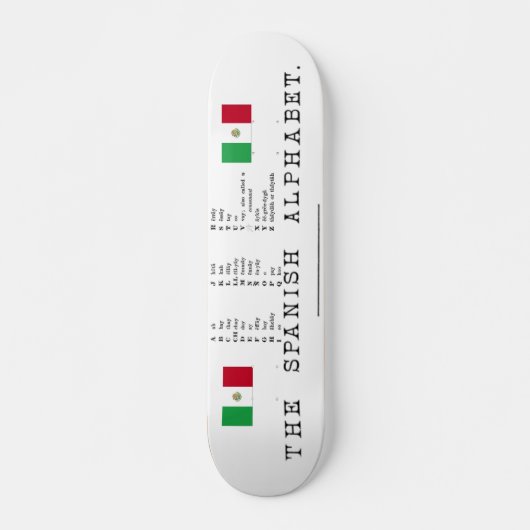 Spaans Alphabet Skateboard (Voorkant)